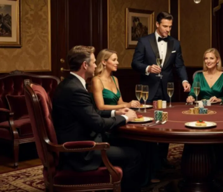 Luxusní VIP prostor s poker stolem a prémiovým servisem