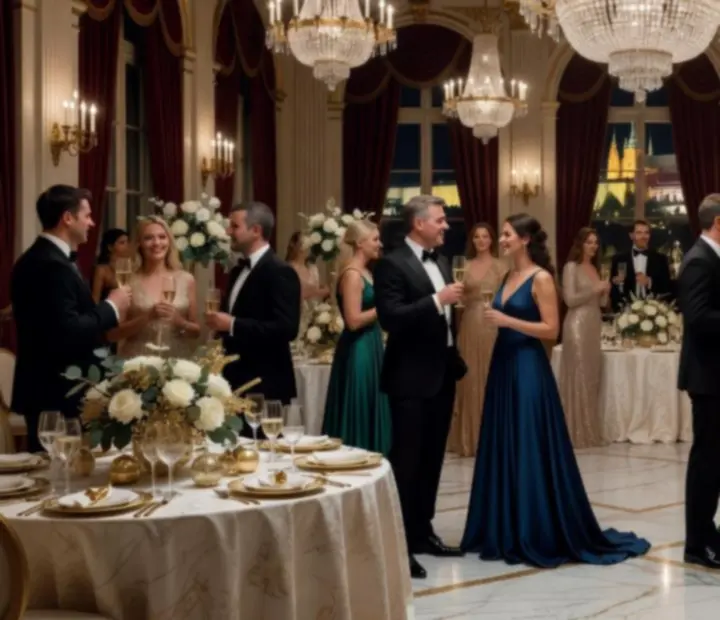 Luxusní VIP event s elegantně oblečenými hosty